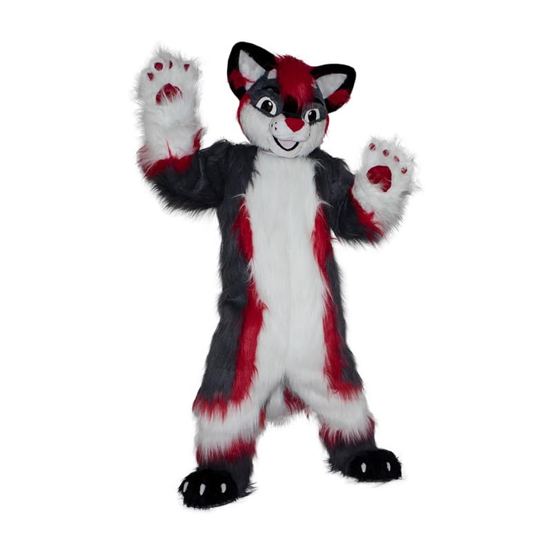 Grey Red Fox Wolf Husky Dog Mascot Costume Cartoon For Adult Party Cosplay