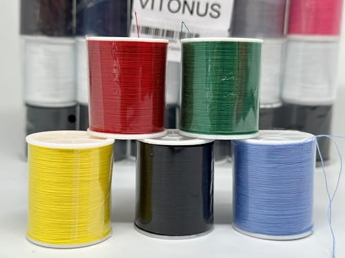 Carretéis de linha de poliéster colorido, 80 m cada, conjunto de 24