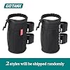 GOTRAX Cup Holder, Bike Water Bottle Holder for E Scooters & E-Bikes - Adaptable, No-Screw Installation, Mesh Pockets, Sticky Straps - Fits Cups Diameter Less Than 3.15in/8cm - Black