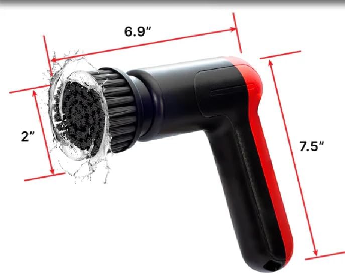 Cordless Electric Spin Scrubber Rechargeable Power Scrubber for Bathroom & Kitchen Cleaning – 2-Speed (180/240 RPM) Deep Cleaning Brush Tool with 5 Replaceable Heads – Tile, Tub, Sink, Shower Cleaner