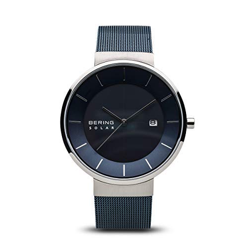 BERING Time 14639-307 Solar Collection Slim Watch with Mesh Strap and Scratch Resistant Sapphire Crystal. Designed in Denmark [��