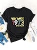 Dresswel Women Vintage 1973 T-Shirt 50th Birthday Gifts Crew Neck Short Sleeve Retro Classic T Shirts #1