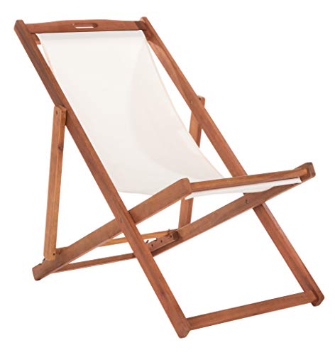 Safavieh Pat7040E-Set2 Outdoor Loren Brown (Set Of 2) Sling Chair, Natural/Beige #TOP7
