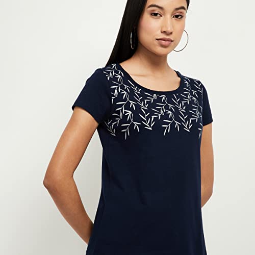 Image of Max Women's Cotton Regular Fit Printed Round Neck T-Shirt