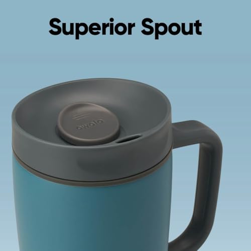 Owala SmoothSip Slider Stainless Steel Insulated Travel Mug with Handle, 100% Leak Proof, For Hot and Cold Drinks, Travel Friendly with Sliding Lock Lid, 12oz, BPA Free, Leak Proof, High Dive by Owala - Used condition - Image 4