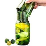 500 ml klares grünes Nachttisch-Wasserkaraffe und Glas-Dekanter-Set mit Trinkbecher-Auslauf für...