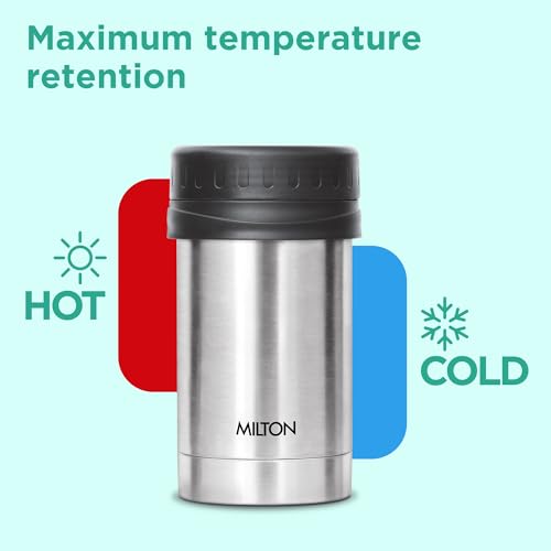 Image of Milton Soup Flask Deluxe 500 Thermosteel I 100% Leak Proof I Premium SS304 Stainless Steel I Vacuum Insulated I Thermos for Soup, Tea, Coffee, 460ml, Silver