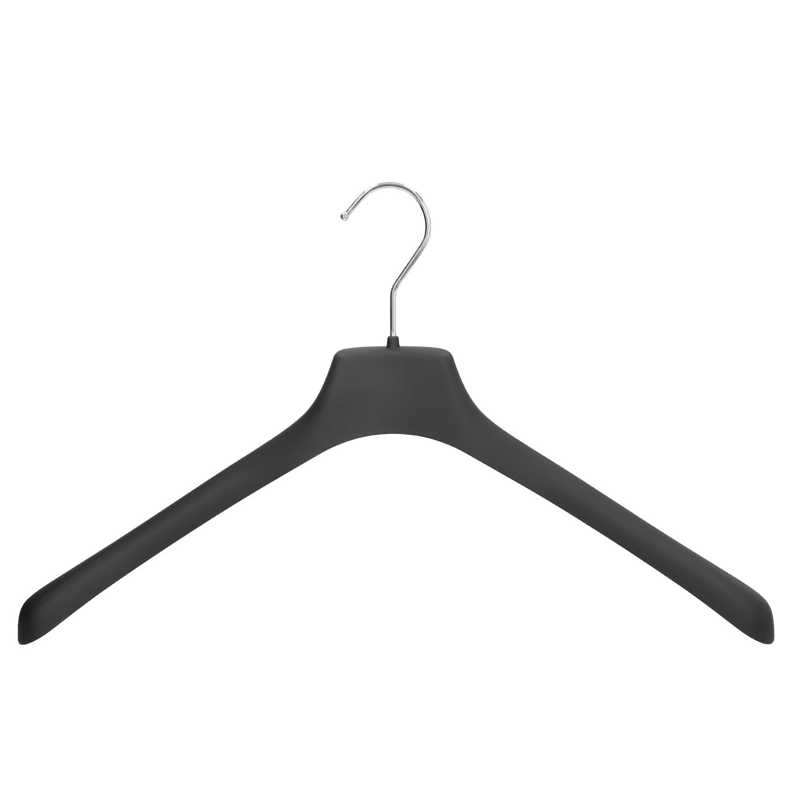 Mainetti Cintres caoutchoutés pour manteaux, sweat-shirts, vestes, vêtements lourds, cintres en plastique, béquilles robustes et antidérapantes, fabriqués en Italie, lot de 10 pièces (noir avec