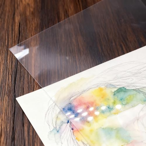 RUNYU 40 Stück A4 Kunststoffplatte 297×210×0,2mm Kunststoffplatten Acrylglas Platte PVC Acryl Platte Acrylplatte Transparente Acrylplatten für Fotorahmen Karten Basteln