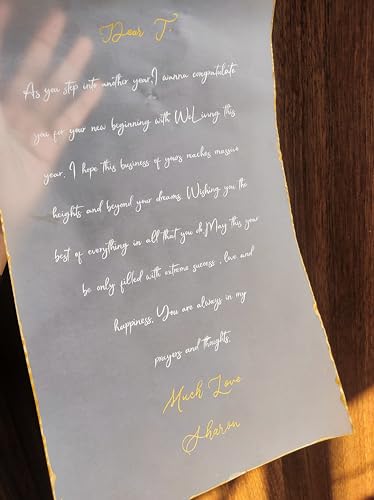 Handwritten Calligraphy letter on transparent paper | Valentine g...