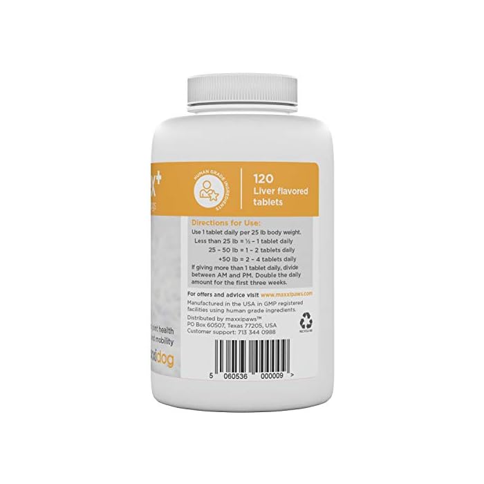 maxxipaws - maxxiflex+ Hip & Joint Supplement for Dogs with Glucosamine, Chondroitin, MSM & Collagen | Mobility, Flexibility & Discomfort Support | Senior, Adult & All Breeds | 120 Tablets - Image 7