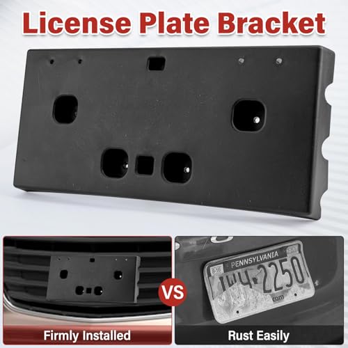 Image of License Plate Bracket Accessories for Chevrolet Chevy Trax 2017-2022, Front Bumper License Plate Holder Replacement Frame Black Mount