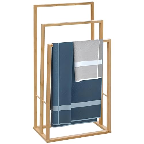 Toallero de Pie de Bambú Triple, 3 Brazos, 42x24x81.5cm