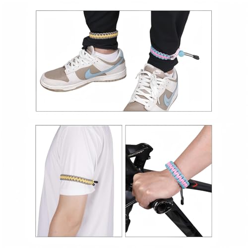 YKNIUFLY Hosenklammer Fahrrad, fahrrad hosenklammer Mit Gummizug und Jack, hosenschutz fahrrad mit Reflektierende Punkte, Elastisch hosenband fahrrad, für Radfahren, Jogging, Wandern (Puderblau)