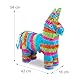 Relaxdays Pinata Esel, Tierpinata zum Befüllen, Kinder, Geburtstag, JGA, Einschulung, Schlagpinata zum Aufhängen, bunt