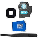 MMOBIEL Back Rear Camera Glass Lens Frame Cover Ring Replacement + Pre-installed Adhesive + Full Toolkit Incl. TWEEZER for Samsung Galaxy S8 Plus G9550 Series (Black)
