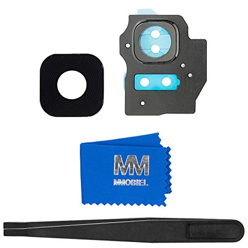 MMOBIEL Back Rear Camera Glass Lens Replacement Compatible with Samsung Galaxy S8 Plus 2017 - Incl. Double Sided Adhesive, Tweezer and Cloth - Black