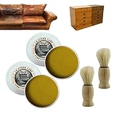 Carolina Furniture Salve, Carolina Furniture Collective Salve, Furniture Salve for Leather, Leather Salve Repair Cream with Brush, Polisher, Moisturizer, and Restorer for Couches (2 Set)