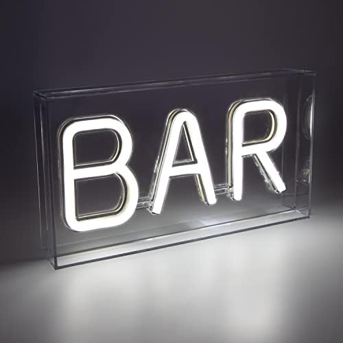 Global Gizmos Neon Signs / Acrylic Box Lights / Energy Efficient LED Lights / USB Powered / 3 Unique Designs (Bar)