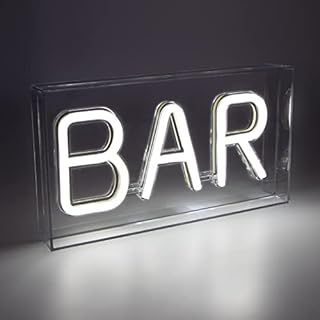 Global Gizmos Neon Signs / Acrylic Box Lights / Energy Efficient LED Lights / USB Powered / 3 Unique Designs (Bar)