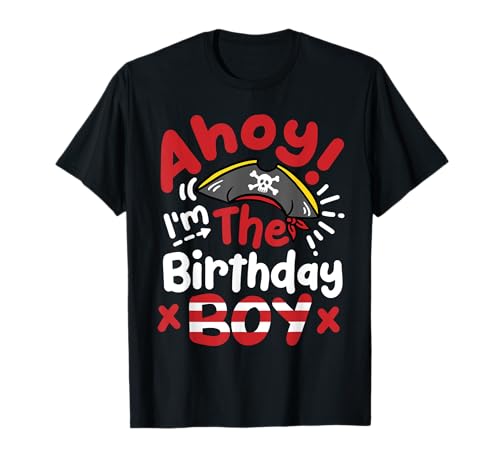 Kids Pirate Birthday Party Family Crew Outfit Boys Black Small V-Neck T-Shirt