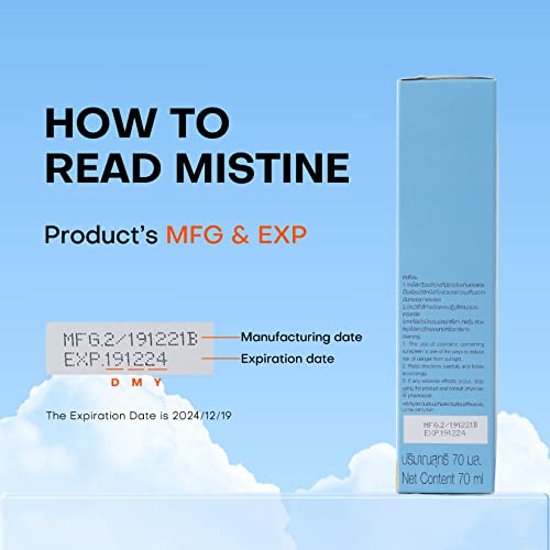 Mistine Face & Body Sunscreen Lotion Spf 50 Hydrating Formula,Oil Free Facial Sunscreen,Lightweight,Non-Greasy,No White Cast,Fast Absorbing Travel Size Sunscreen For Sensitive Skin, Water Resistant,Reef Friendly,2.36 Fl.oz #TOP5