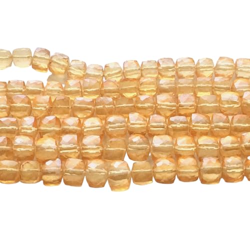 Cristal quartz orange 6-7mm perles cubes facettées pour bijoux