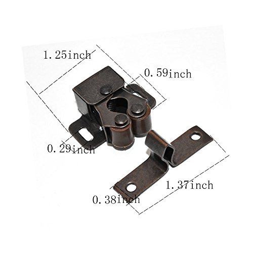 Eforlike 20 Pack Antique Bronzed Double Ball Roller Cupboard Cabinet Door Tension Catch Latch