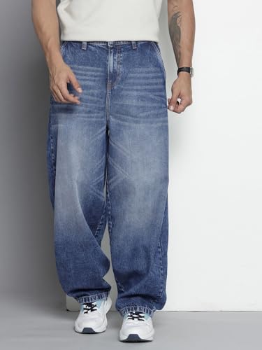 Image of The Indian Garage Co Men Skater Fit Solid Mid-Rise Jeans