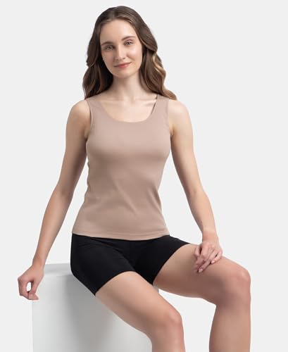 Image of Jockey 1535 Women Super Combed Cotton Rib Fabric Inner Tank Top With StayFresh Treatment