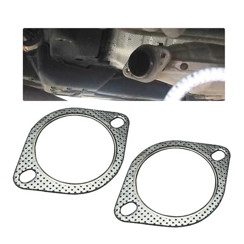 Image of 1 Pack 2 Pcs Car Exhaust Pipe Interface Gasket, Exhaust Flange ,3.0 inch Id Pipe Clamp Flange Reinforced High Temperature Gasket ,Fits For Car