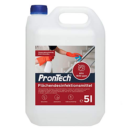 Preisvergleich Produktbild PronTech Flächendesinfektionsmittel 5 Liter / Für Flächen, Geräte und Instrumente / Gebrauchsfertig - Geruchlos - Materialschonend - Alkoholfrei