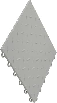 Swisstrax 12 Series Diamondtrax Interlocking Garage Floor Tiles, 12"x12" inches 50, Pearl Silver, Diamondtrax