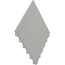 Swisstrax 12 Series Diamondtrax Interlocking Garage Floor Tiles, 12"x12" inches 50, Pearl Silver, Diamondtrax