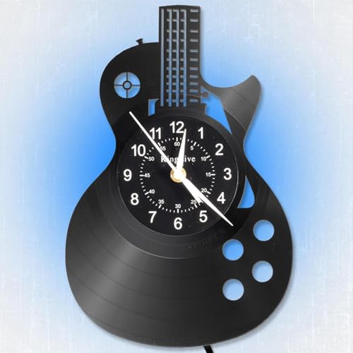 12 Inch Vinyl Wall Clock - Silent Clock with Musical Design, Creative Wall Decorations for Music Lovers & Home Decor, Unique Gift for Musicians - Perfect for Bedroom & Living Room