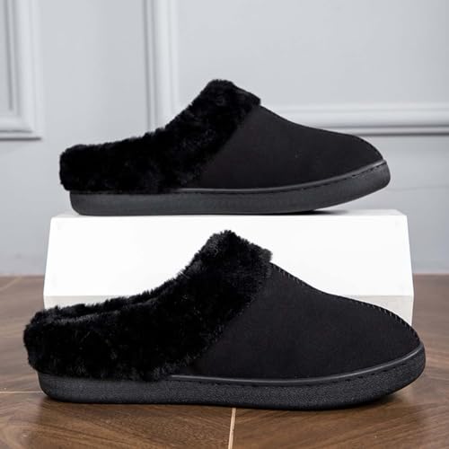 HYDLONGR Men Women Fluffy Plush Memory foam Slippers Non-slip Slip-on Winter Warm Shoes Indoor Outdoor2