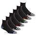 Prince Men's Quarter Performance Athletic Socks for Running, Tennis, and Casual Use (Pack of 6) - Black, Shoe Size 6-12