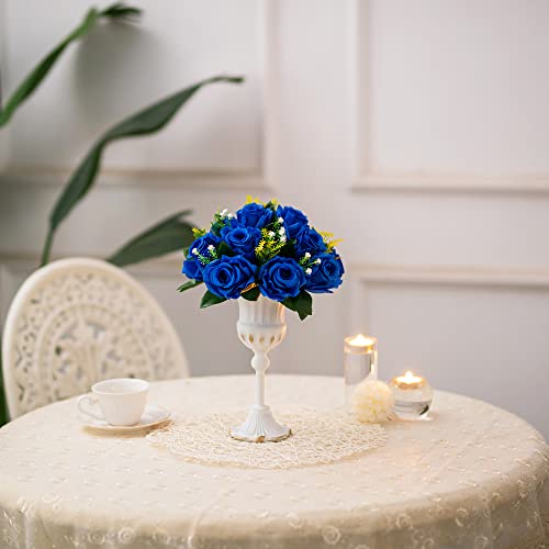 Flower Balls Wedding Rose Centerpieces: 10 Pcs Fake Flowers Royal Blue Kissing Balls Decor Artificial Floral Arrangements Flower Bouquet Of Roses Home Party Table Diy Decorations #TOP7