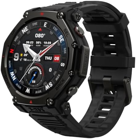 Amazfit T-Rex 3 Pro Outdoor Smartwatch 48mm Saphir-AMOLED-Display, Titan-Lünette, Dualband-GPS, Offline-Karten, 25 Tage Akku, Integ. Taschenlampe, 10 ATM, 180+ Sportmodi für Androi