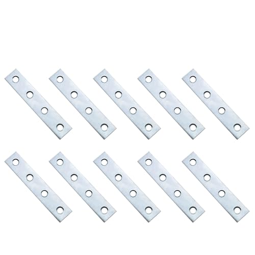JCBIZ 10PCS 80X15X2MM Heavy Duty Mending Plate Flat Straight Metal Steel Repair Fixing Bracket Connector