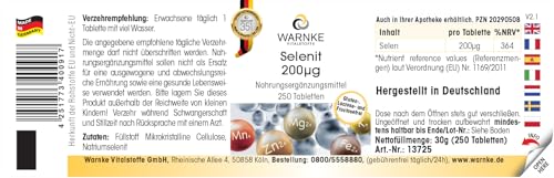 Selenite 200μG - 250 Compresse - 200μG Di Selenio Per Compressa - Selenito Di Sodio - Alto Dosaggio - Qualità Farmaceutica Tedesca - Vegano | Warnke Vitalstoffe - 2