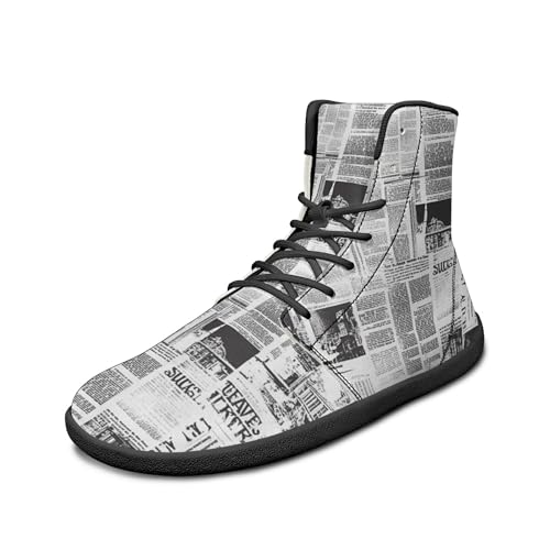 Novelty Print High Top Sneakers Shoes for Men Women Casual Lace up Barefoot Shoes3