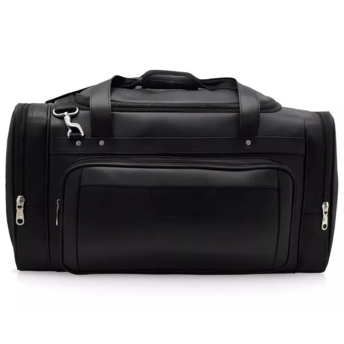 Bolsa Mala de Viagem Executiva Grande em Couro Sintético com Alça Transversal 70 Litros