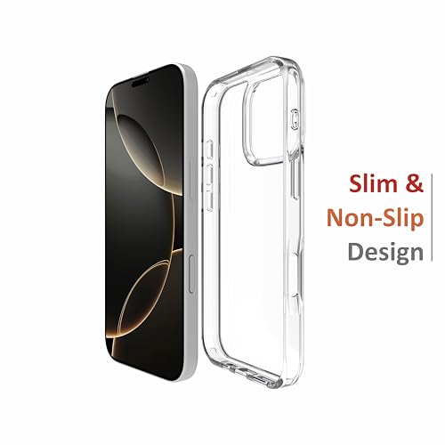 Image of for iPhone Case 16 Pro, [Anti-Yellowing Technology] [Military Grade Drop Protection] Shockproof Slim Hybrid Phone Case for iPhone 16 Pro - Crystal Clear