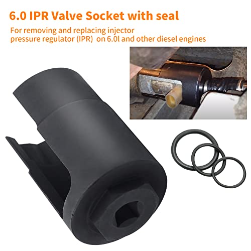 Mekar 6.0 Ipr Valve Socket And Oil Rail Adapters Kits And 6.0 High Pressure Oil Pump Ipr Valve Air Test Fitting Tool With Seal Kit Compatible With 6.0L Powerstroke Diesel Engine #TOP2