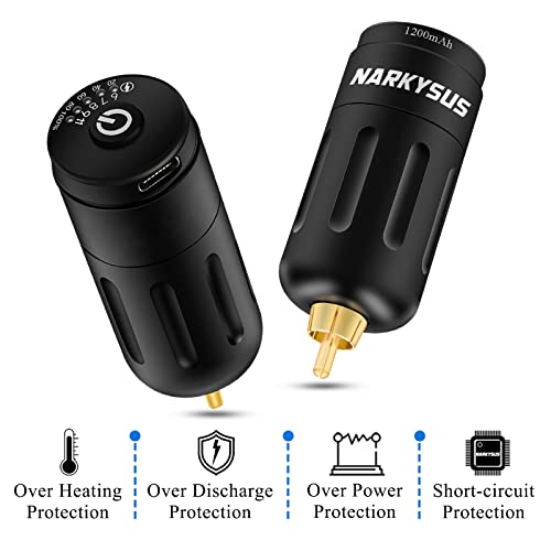 Wireless Machine Kit Pro - Narkysus Pro Rotary Machine Kit Including Strong Motor Rotary Machine 2Pcs 1200Mah Wireless Power Supply 40Pcs Cartridges Kits #TOP4