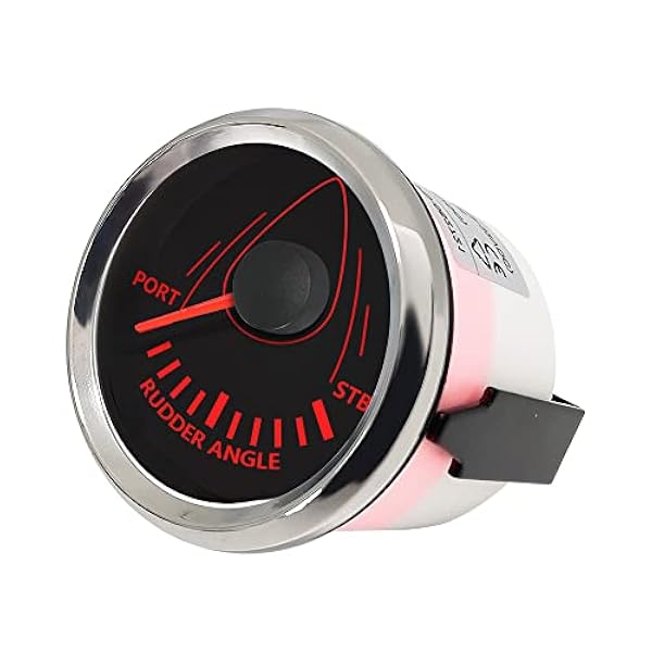 Garantito Rudder Angle gauge indicatore 0-190OHM con sensore di accoppiamento con retroilluminazione 52mm 12V/24V