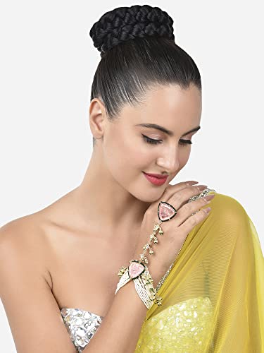 Women's Pink & Green Multistrand Bridal Hand Harness