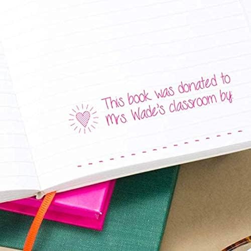 Custom Self-Inking Teacher Stamp - Your Choice of 20 Designs - 8 Colors! (Book Donation)