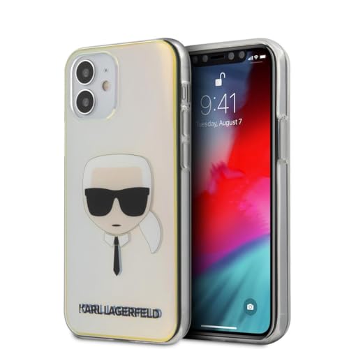 Karl Lagerfeld KHCP12SPCKHML Iridescent Karl's Head Coque Rigide pour iPhone 12 Mini 5,4" Multicolore